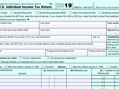 2019 tax form 1040
