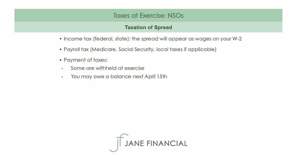 taxes at exercise nso